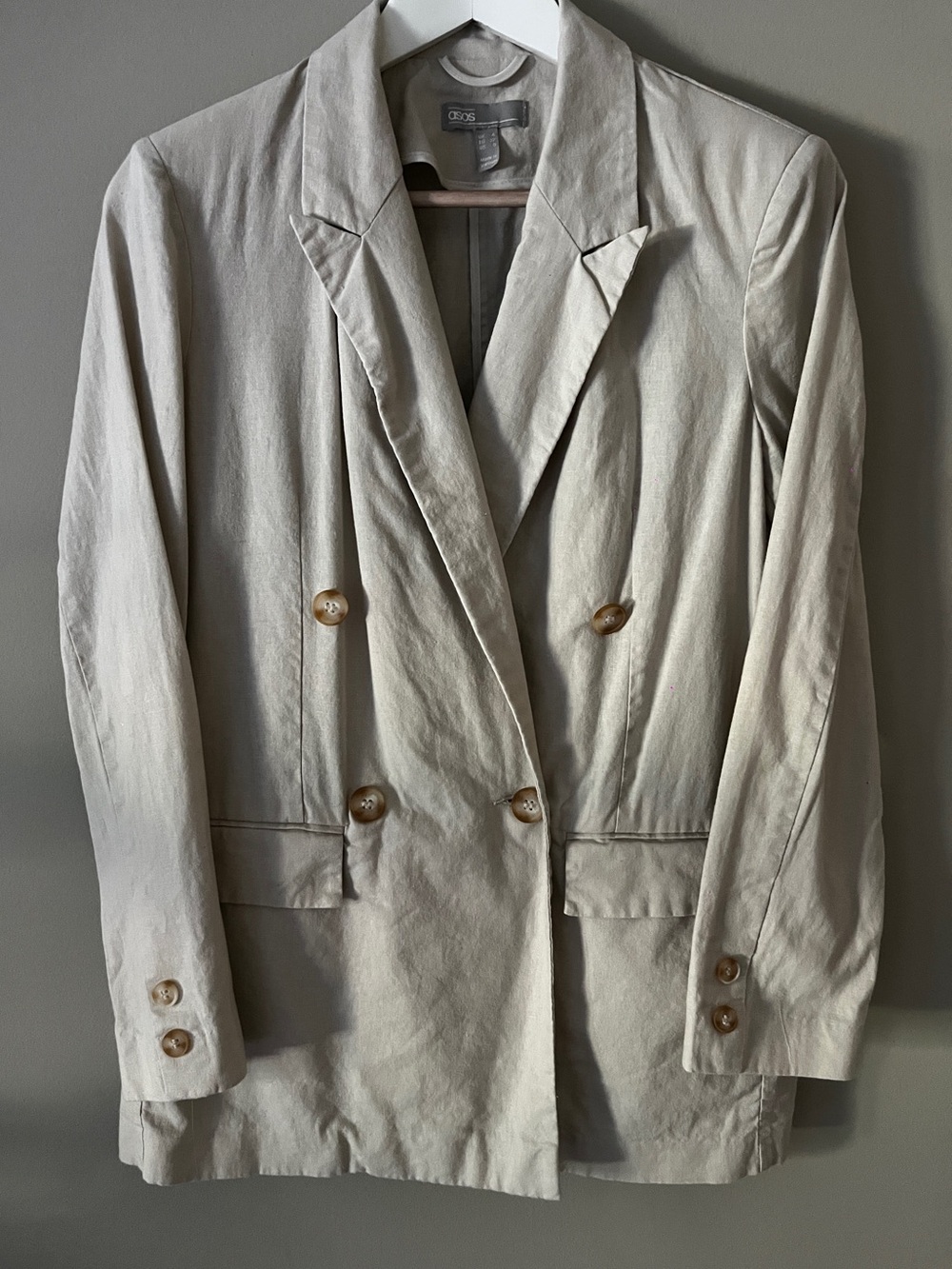 ASOS Double-Breasted Beige Blazer